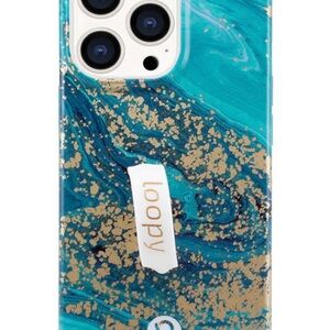 Loopy Case Teal and Gold Swirl iPhone 11 Case